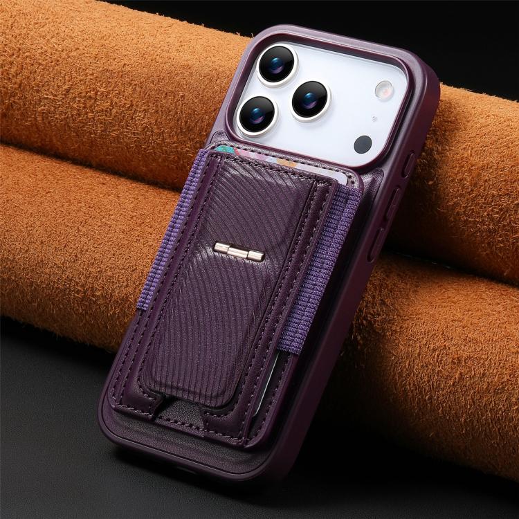 For iPhone 17 Pro CaseNeo Fold Holder Retro Elastic Card Bag Magnetic Back Phone Case
