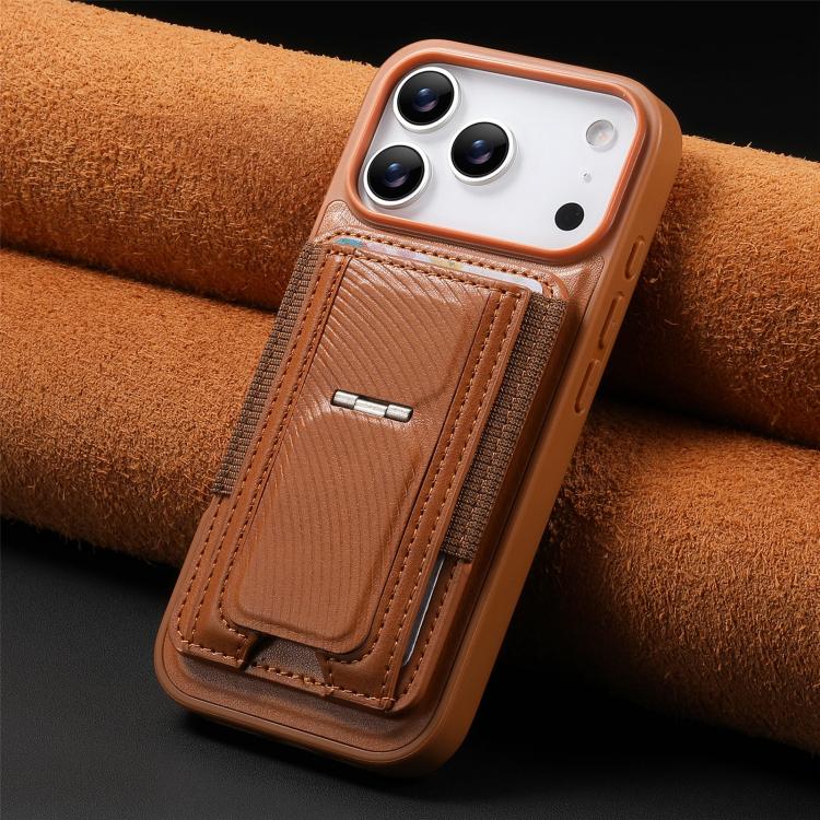 For iPhone 17 Pro CaseNeo Fold Holder Retro Elastic Card Bag Magnetic Back Phone Case
