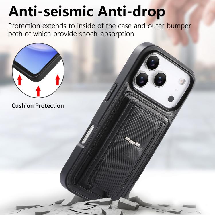 For iPhone 17 Pro CaseNeo Fold Holder Retro Elastic Card Bag Magnetic Back Phone Case