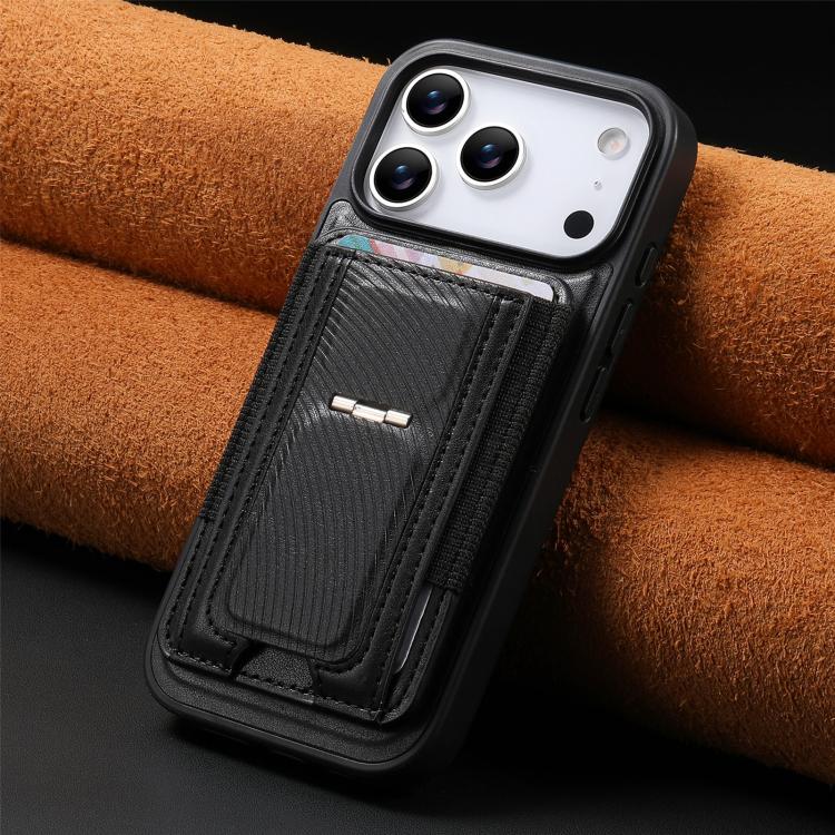 For iPhone 17 Pro CaseNeo Fold Holder Retro Elastic Card Bag Magnetic Back Phone Case