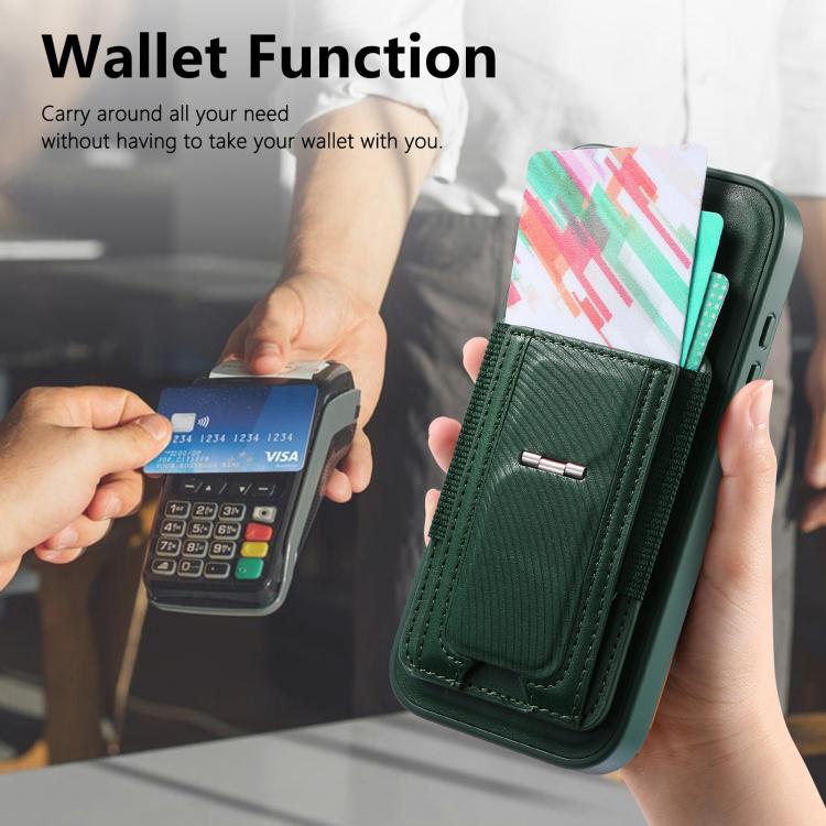 For iPhone 17 Pro CaseNeo Fold Holder Retro Elastic Card Bag Magnetic Back Phone Case