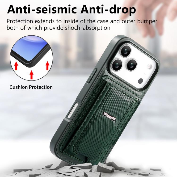 For iPhone 17 Pro Max CaseNeo Fold Holder Retro Elastic Card Bag Magnetic Back Phone Case