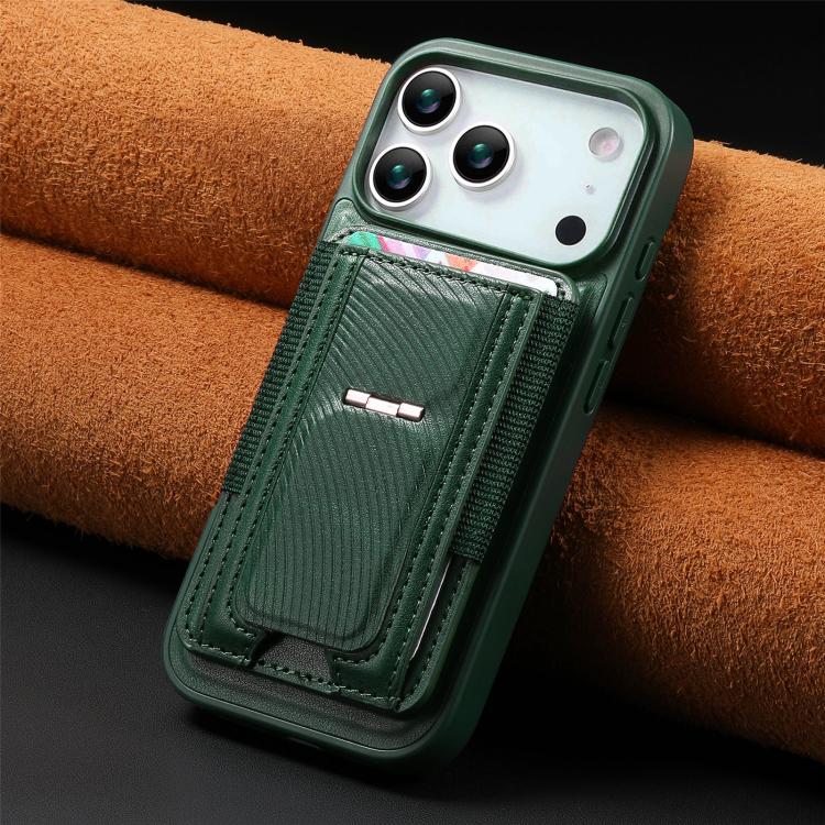 For iPhone 17 Pro Max CaseNeo Fold Holder Retro Elastic Card Bag Magnetic Back Phone Case