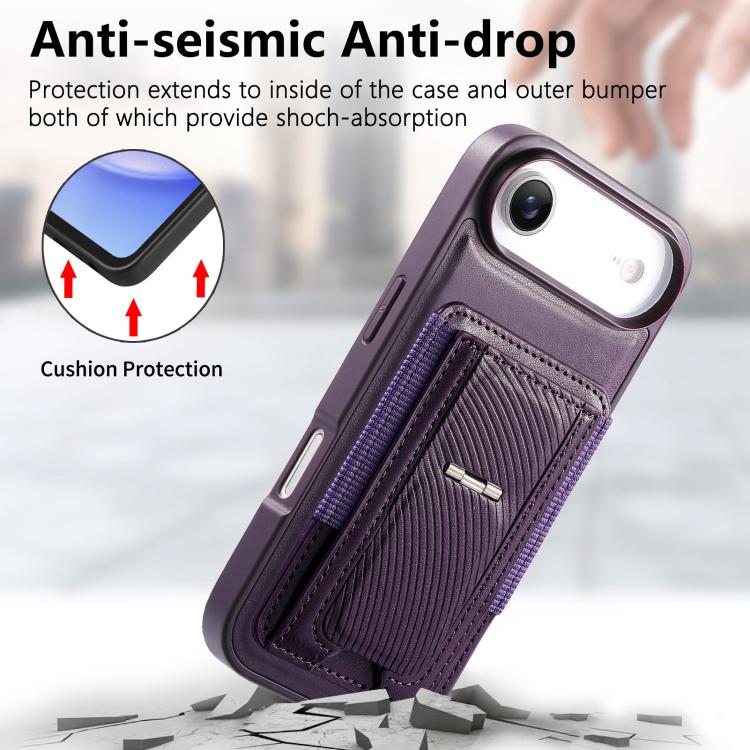 For iPhone Air CaseNeo Fold Holder Retro Elastic Card Bag Magnetic Back Phone Case