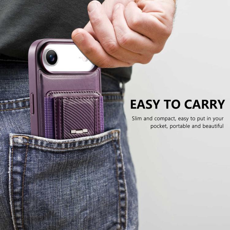 For iPhone Air CaseNeo Fold Holder Retro Elastic Card Bag Magnetic Back Phone Case