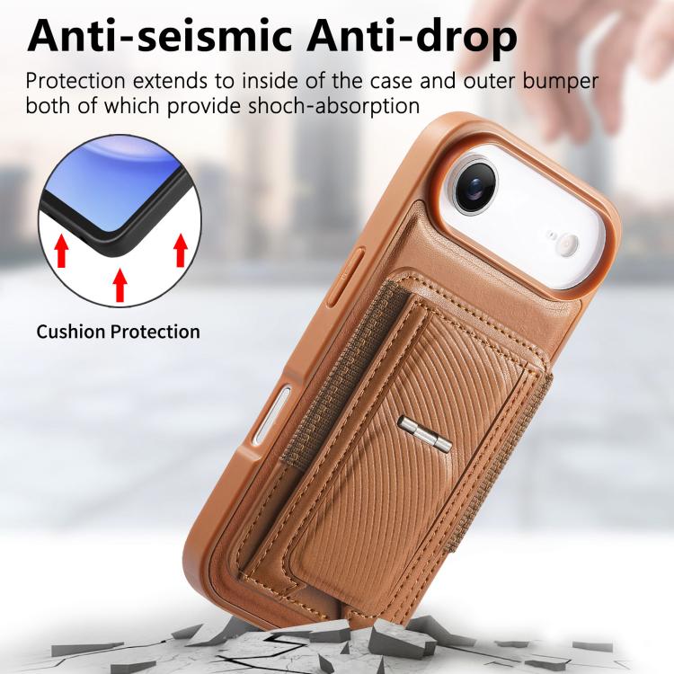For iPhone Air CaseNeo Fold Holder Retro Elastic Card Bag Magnetic Back Phone Case