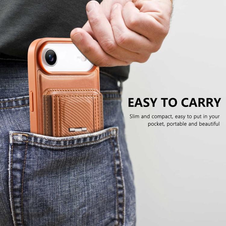 For iPhone Air CaseNeo Fold Holder Retro Elastic Card Bag Magnetic Back Phone Case