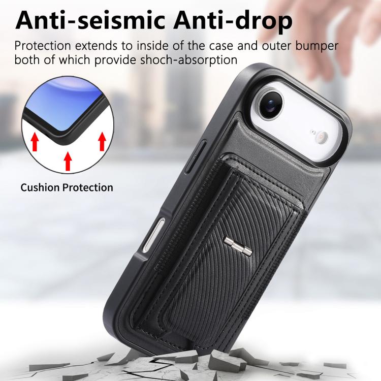 For iPhone Air CaseNeo Fold Holder Retro Elastic Card Bag Magnetic Back Phone Case