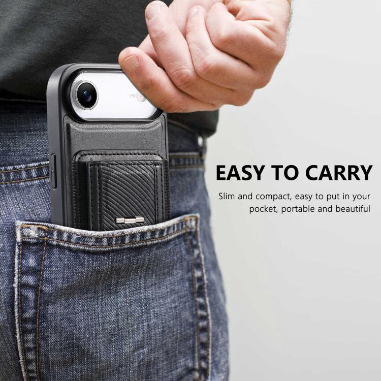 For iPhone Air CaseNeo Fold Holder Retro Elastic Card Bag Magnetic Back Phone Case