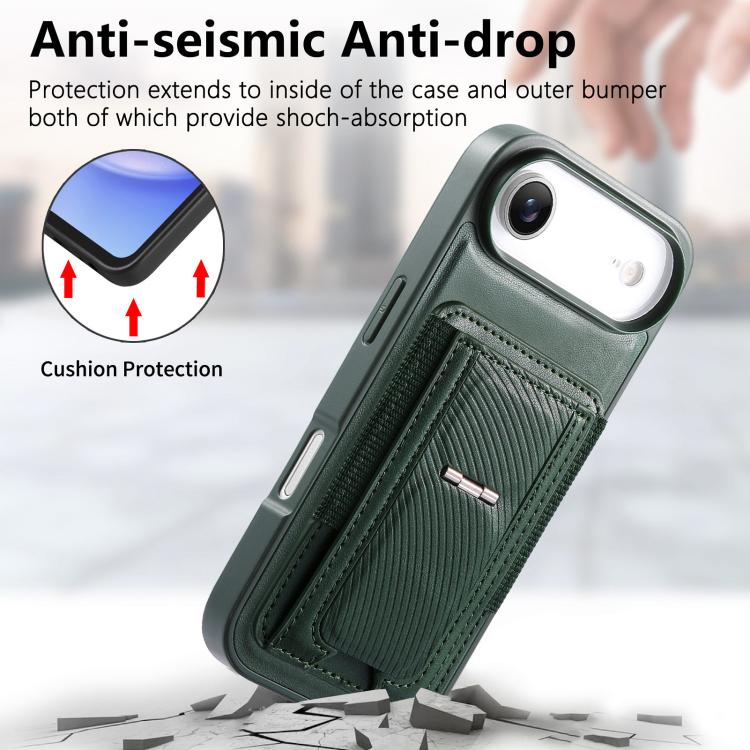 For iPhone Air CaseNeo Fold Holder Retro Elastic Card Bag Magnetic Back Phone Case