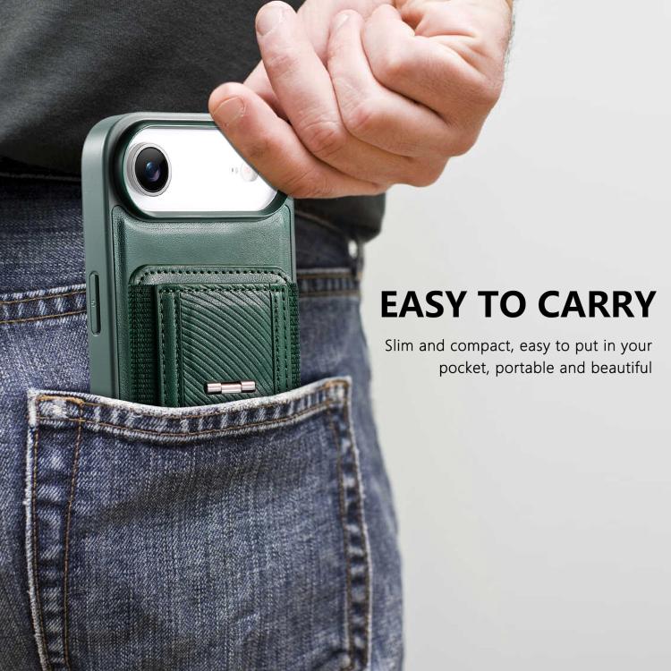 For iPhone Air CaseNeo Fold Holder Retro Elastic Card Bag Magnetic Back Phone Case