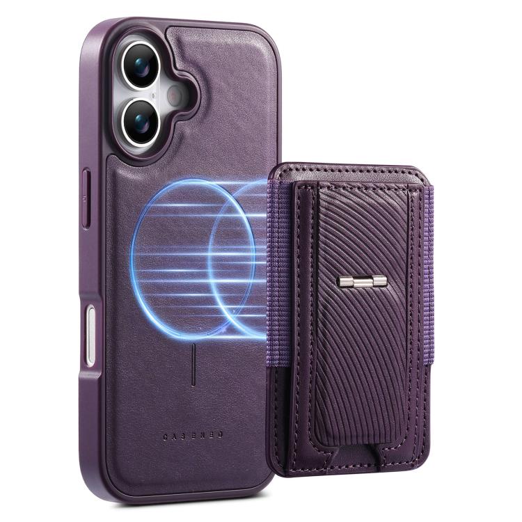 For iPhone 16 CaseNeo Fold Holder Retro Elastic Card Bag Magnetic Back Phone Case