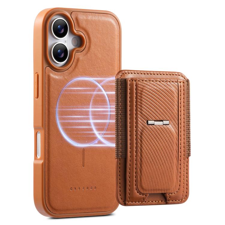 For iPhone 16 CaseNeo Fold Holder Retro Elastic Card Bag Magnetic Back Phone Case