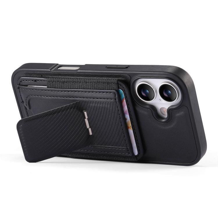 For iPhone 16 CaseNeo Fold Holder Retro Elastic Card Bag Magnetic Back Phone Case