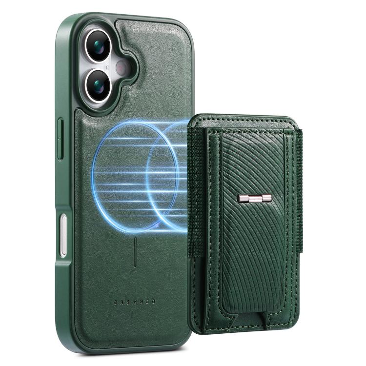 For iPhone 16 Plus CaseNeo Fold Holder Retro Elastic Card Bag Magnetic Back Phone Case