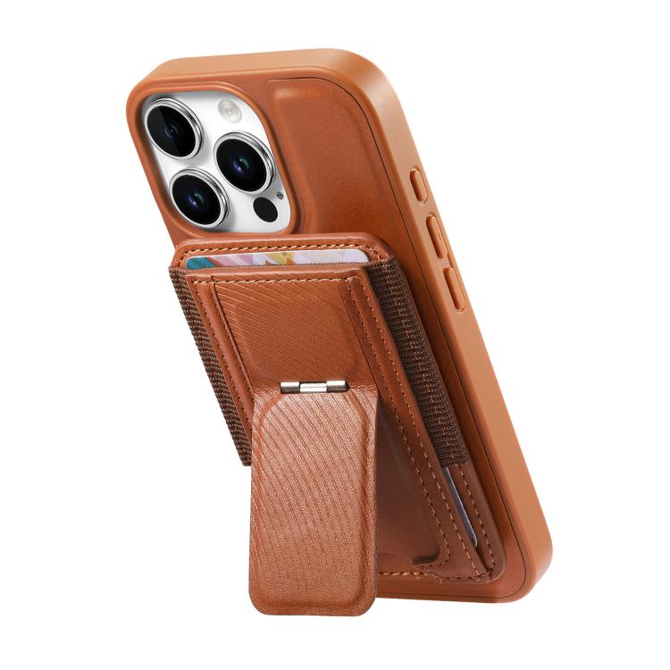 For iPhone 16 Pro CaseNeo Fold Holder Retro Elastic Card Bag Magnetic Back Phone Case