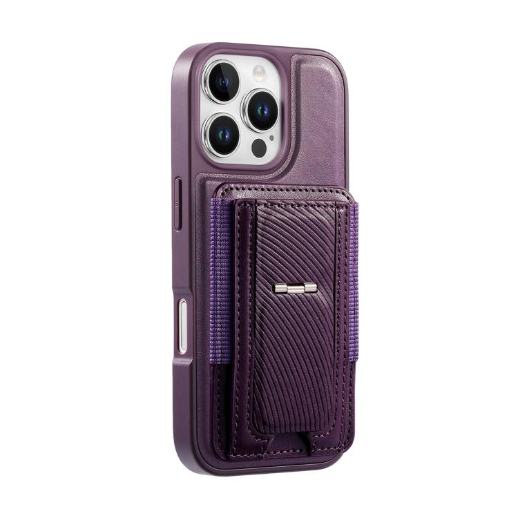 For iPhone 16 Pro Max CaseNeo Fold Holder Retro Elastic Card Bag Magnetic Back Phone Case