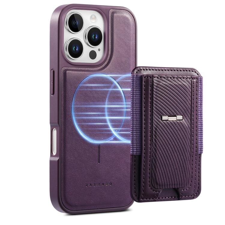 For iPhone 16 Pro Max CaseNeo Fold Holder Retro Elastic Card Bag Magnetic Back Phone Case
