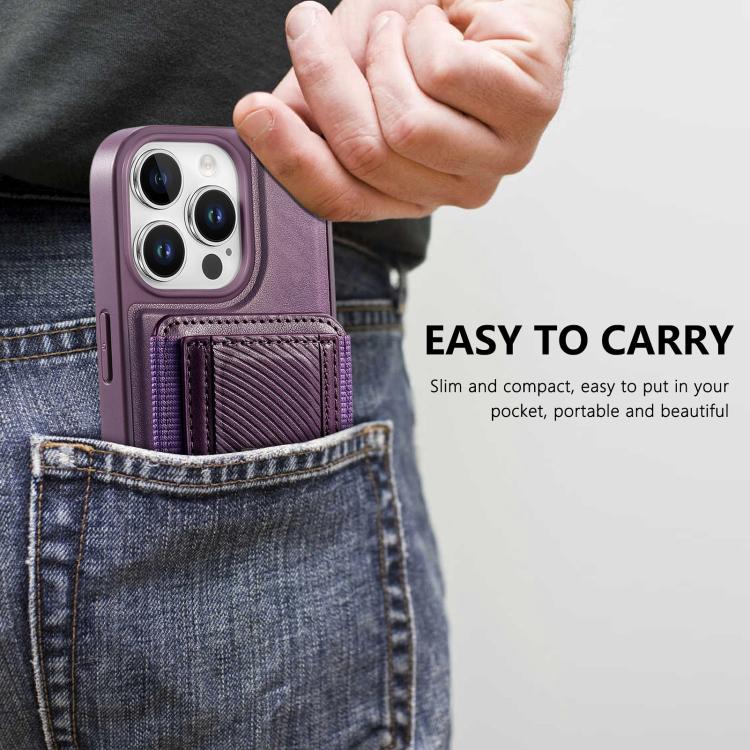 For iPhone 16 Pro Max CaseNeo Fold Holder Retro Elastic Card Bag Magnetic Back Phone Case