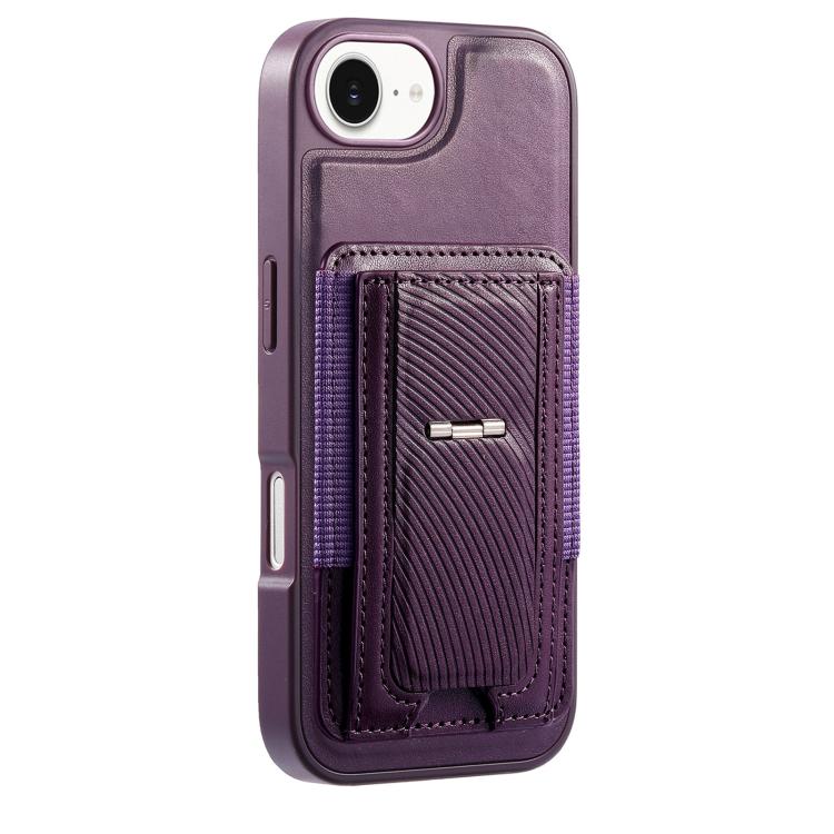 For iPhone 17e / 16e CaseNeo Fold Holder Retro Elastic Card Bag Magnetic Back Phone Case