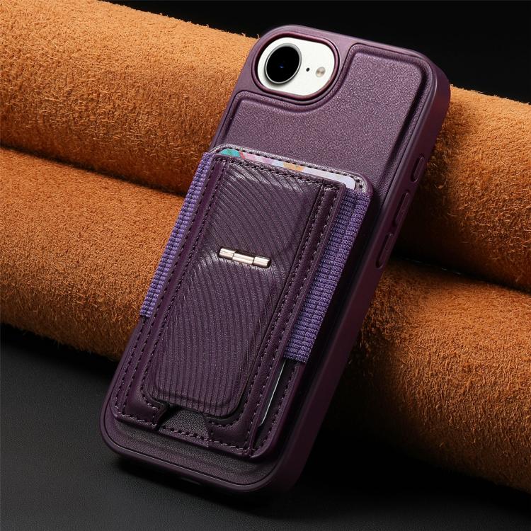 For iPhone 17e / 16e CaseNeo Fold Holder Retro Elastic Card Bag Magnetic Back Phone Case