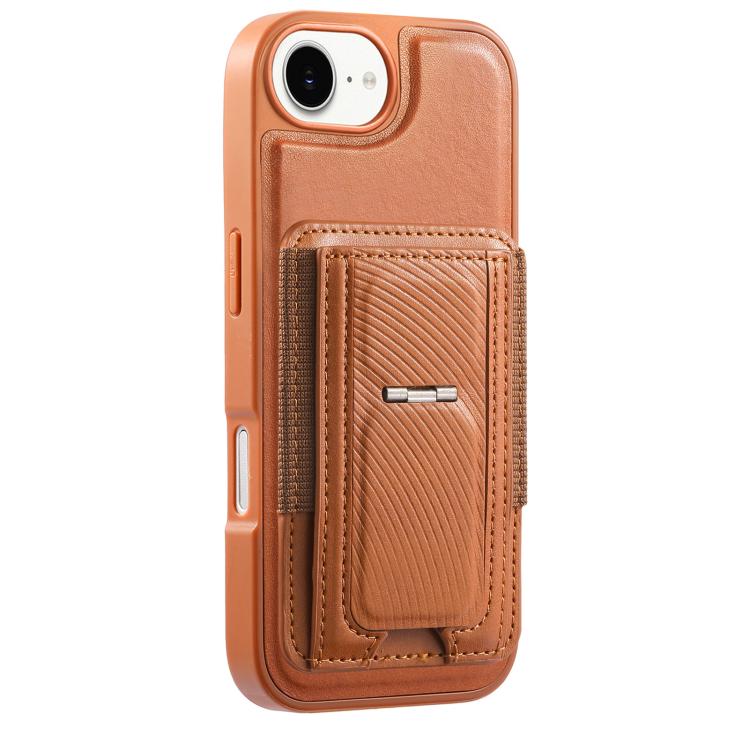For iPhone 17e / 16e CaseNeo Fold Holder Retro Elastic Card Bag Magnetic Back Phone Case