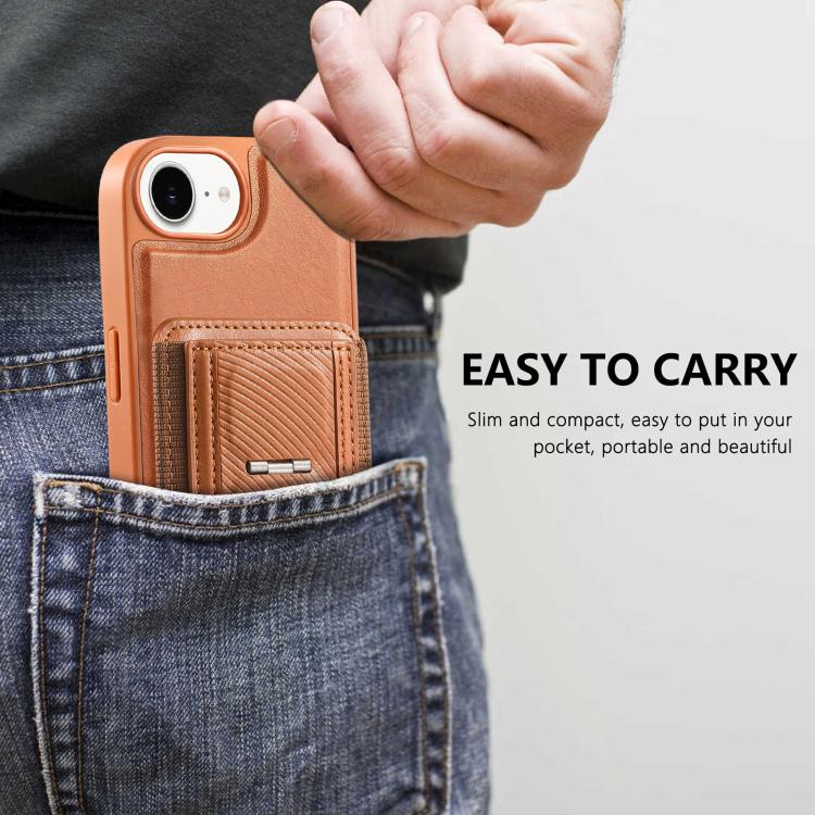 For iPhone 17e / 16e CaseNeo Fold Holder Retro Elastic Card Bag Magnetic Back Phone Case