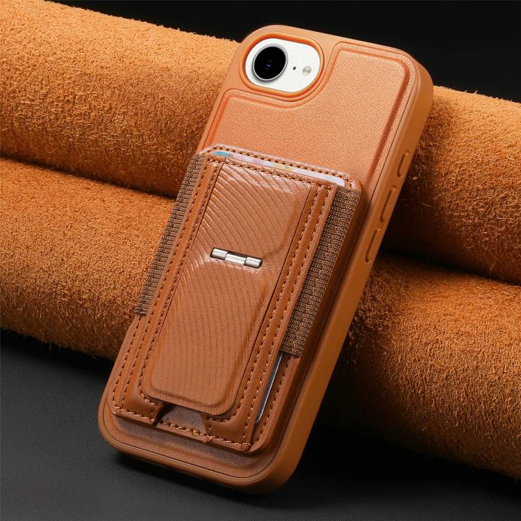 For iPhone 17e / 16e CaseNeo Fold Holder Retro Elastic Card Bag Magnetic Back Phone Case