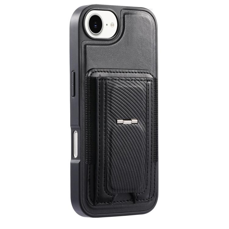 For iPhone 17e / 16e CaseNeo Fold Holder Retro Elastic Card Bag Magnetic Back Phone Case