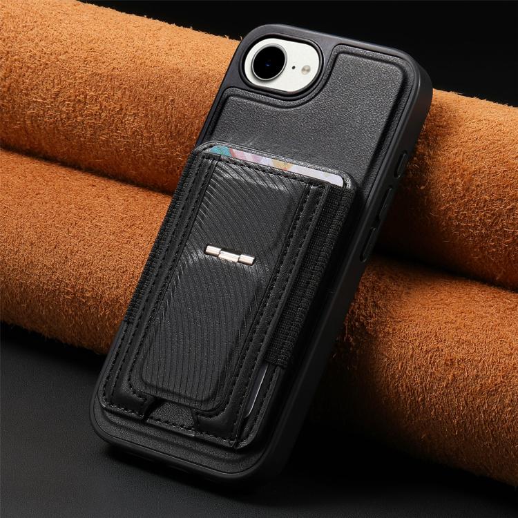 For iPhone 17e / 16e CaseNeo Fold Holder Retro Elastic Card Bag Magnetic Back Phone Case
