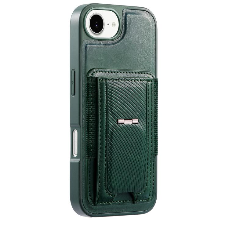 For iPhone 17e / 16e CaseNeo Fold Holder Retro Elastic Card Bag Magnetic Back Phone Case