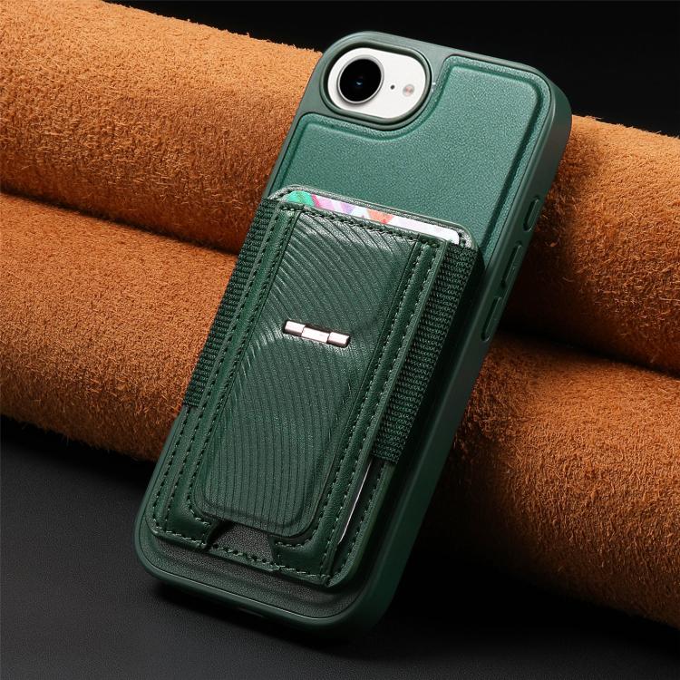 For iPhone 17e / 16e CaseNeo Fold Holder Retro Elastic Card Bag Magnetic Back Phone Case