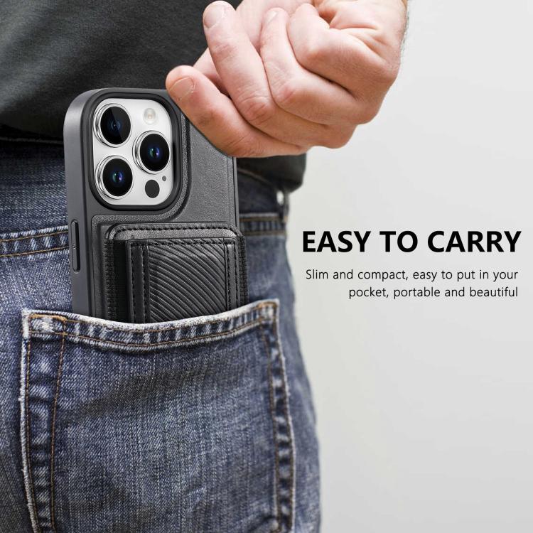 For iPhone 14 Pro Max CaseNeo Fold Holder Retro Elastic Card Bag Magnetic Back Phone Case