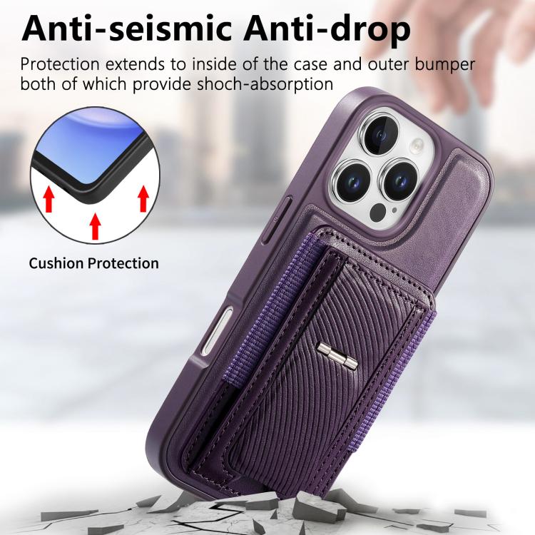 For iPhone 13 Pro Max CaseNeo Fold Holder Retro Elastic Card Bag Magnetic Back Phone Case