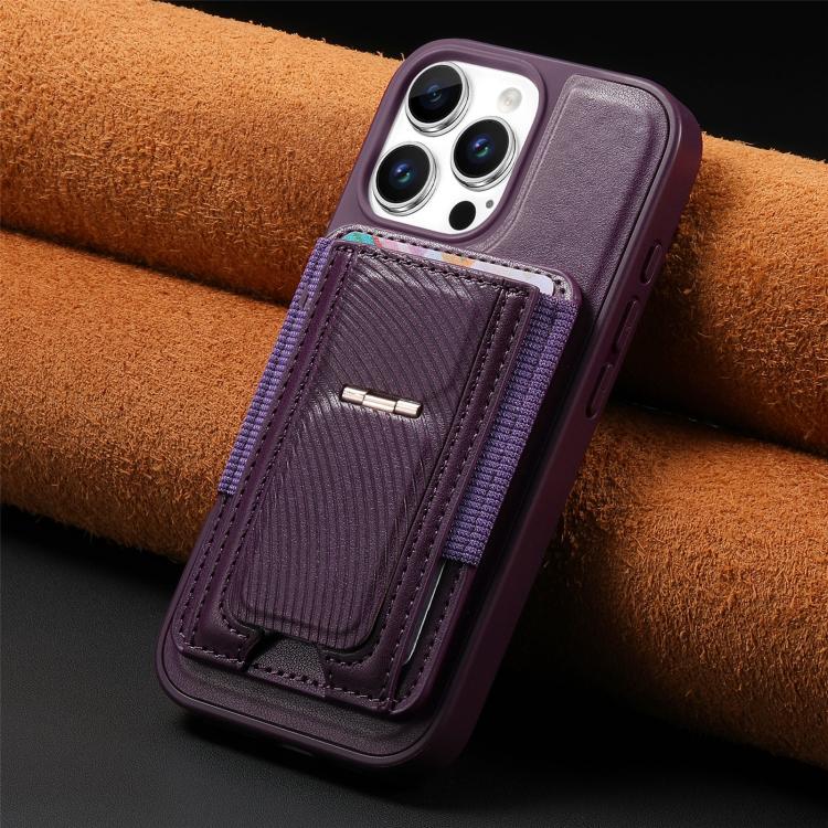For iPhone 13 Pro Max CaseNeo Fold Holder Retro Elastic Card Bag Magnetic Back Phone Case
