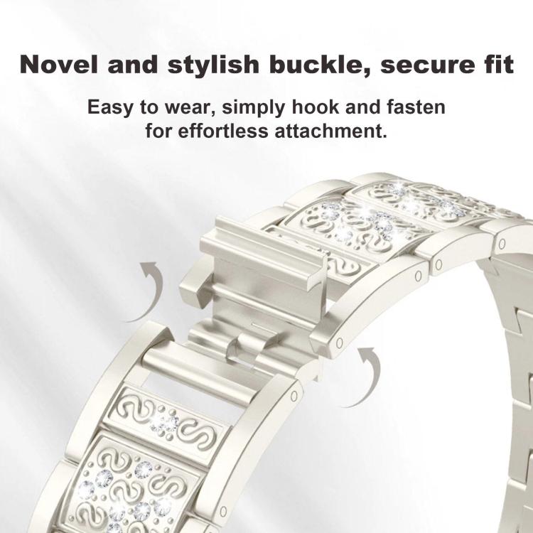 For Huawei Band  10 / 9 / 8 Three Beads Diamond Starry Sky Metal Watch Band