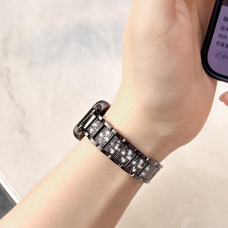 For Huawei Band 11 / Band 11 Pro Three Beads Diamond Starry Sky Metal Watch Band