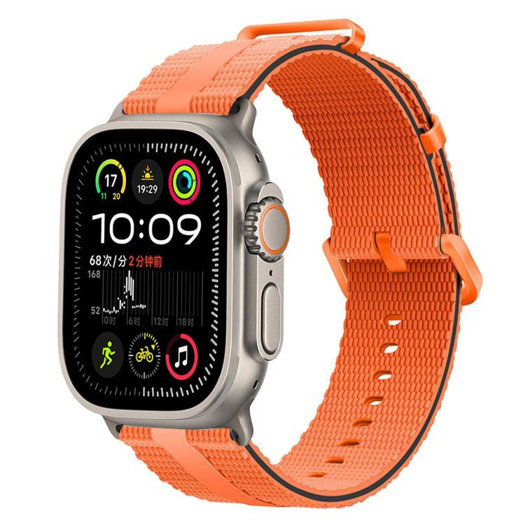 For Apple Watch 46mm / 49mm / 45mm / 44mm Line Pattern Silicone Watch Band