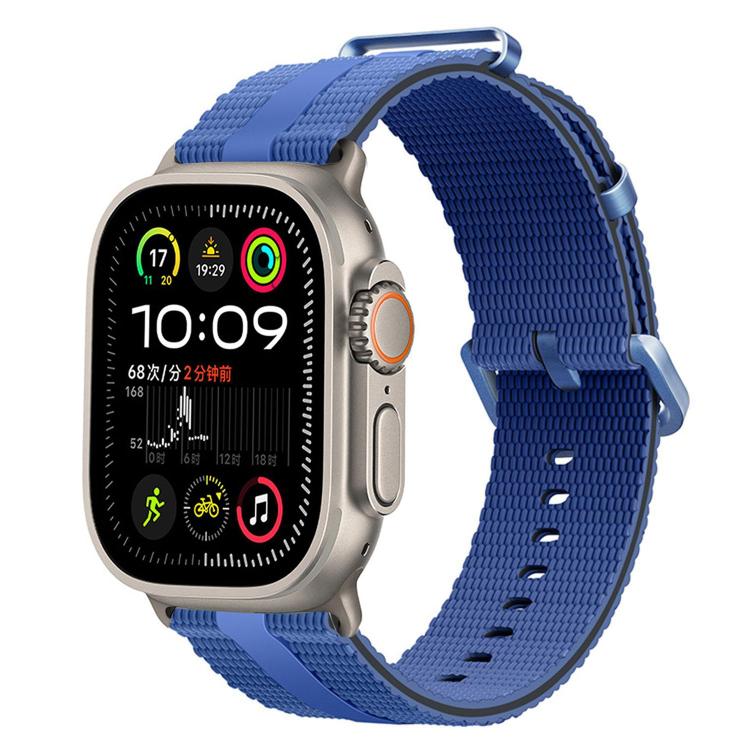 For Apple Watch 46mm / 49mm / 45mm / 44mm Line Pattern Silicone Watch Band