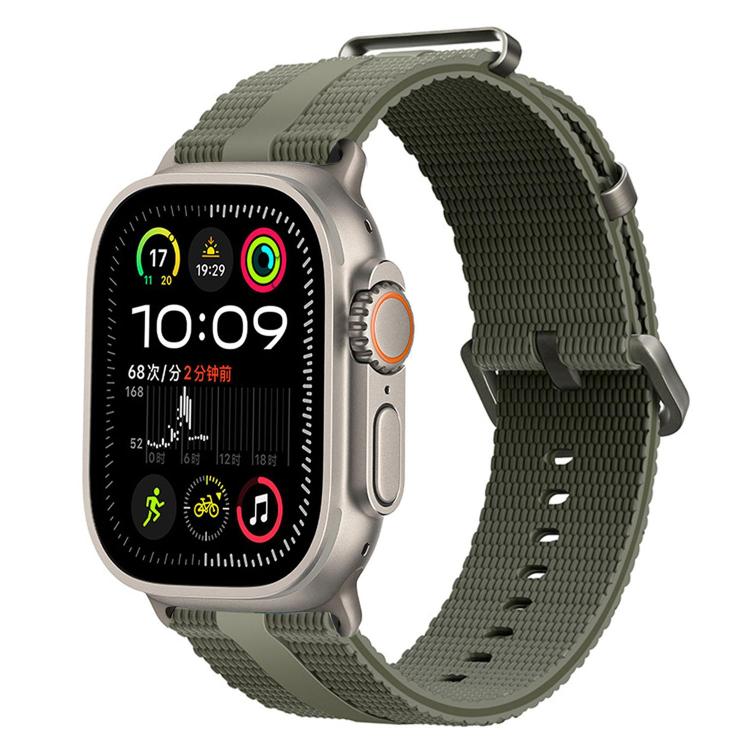 For Apple Watch 46mm / 49mm / 45mm / 44mm Line Pattern Silicone Watch Band