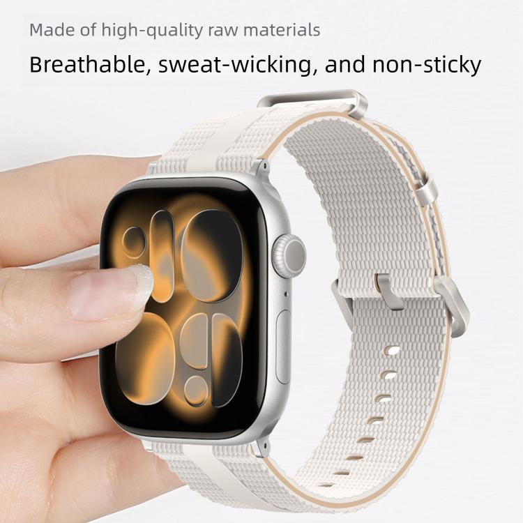 For Apple Watch 46mm / 49mm / 45mm / 44mm Line Pattern Silicone Watch Band