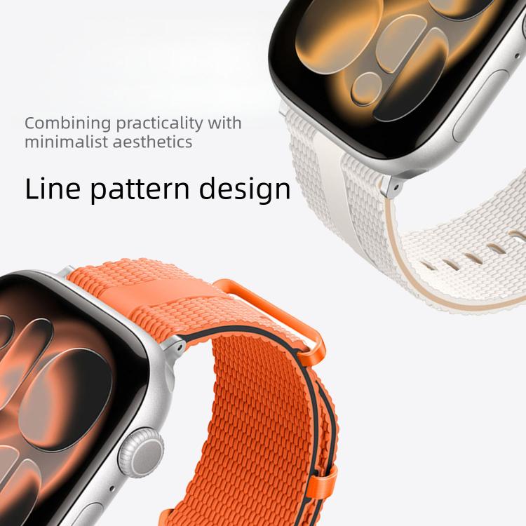 For Apple Watch 46mm / 49mm / 45mm / 44mm Line Pattern Silicone Watch Band