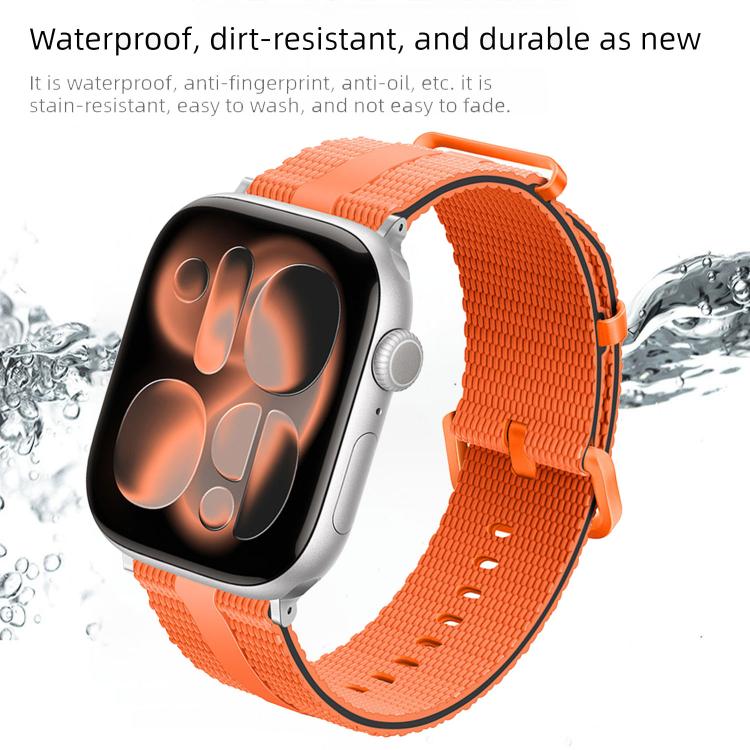 For Apple Watch 46mm / 49mm / 45mm / 44mm Line Pattern Silicone Watch Band