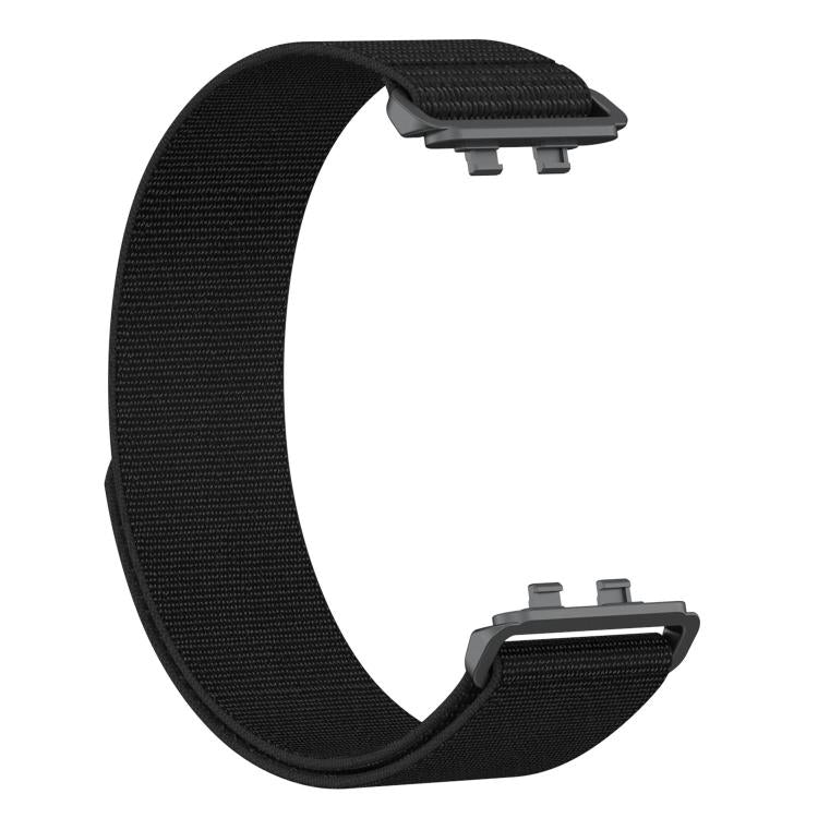 For Huawei Band 11 / Band 11 Pro Feather Light Round Tail Nylon Loop Metal Interface Watch Band