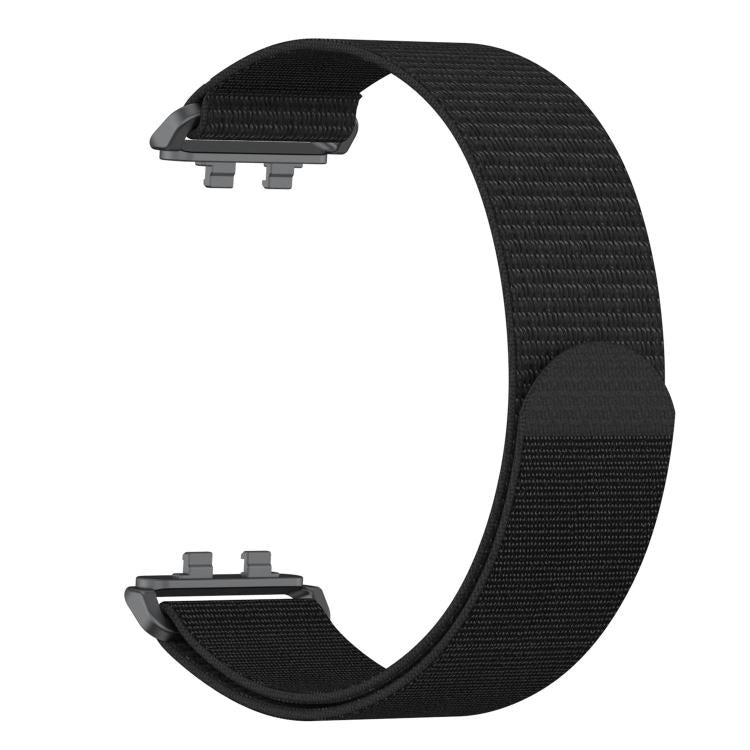 For Huawei Band 11 / Band 11 Pro Feather Light Round Tail Nylon Loop Metal Interface Watch Band