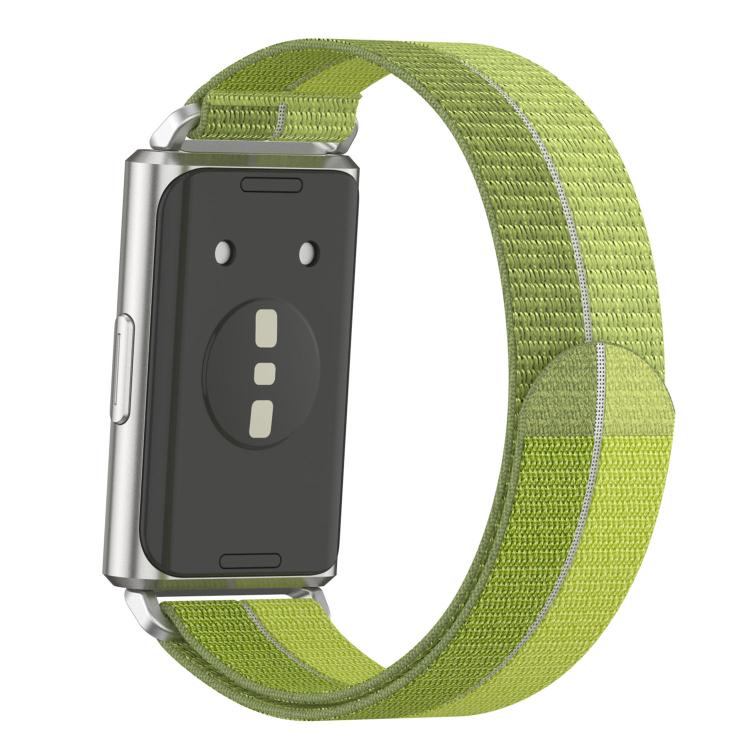 For Huawei Band 11 / Band 11 Pro Feather Light Round Tail Nylon Loop Metal Interface Watch Band