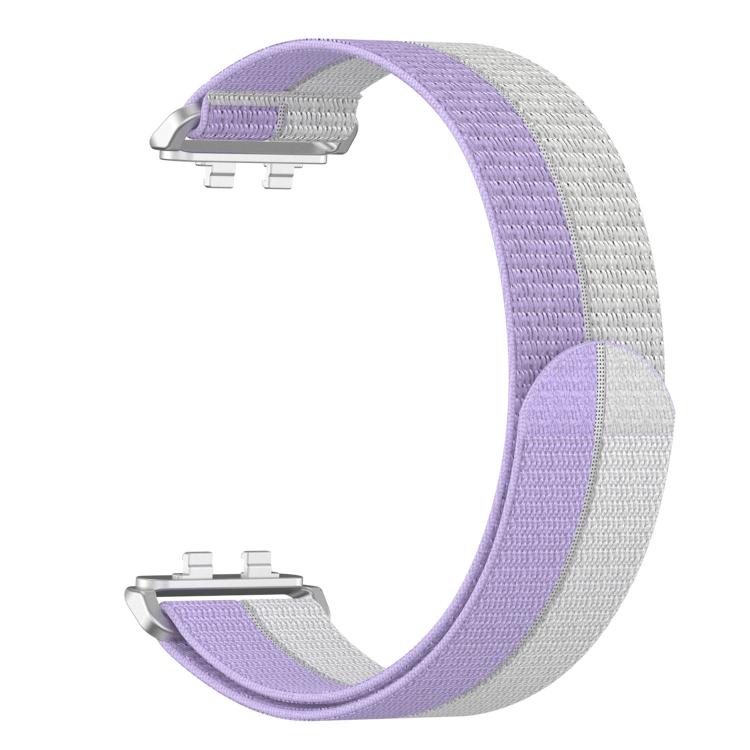 For Huawei Band 11 / Band 11 Pro Feather Light Round Tail Nylon Loop Metal Interface Watch Band