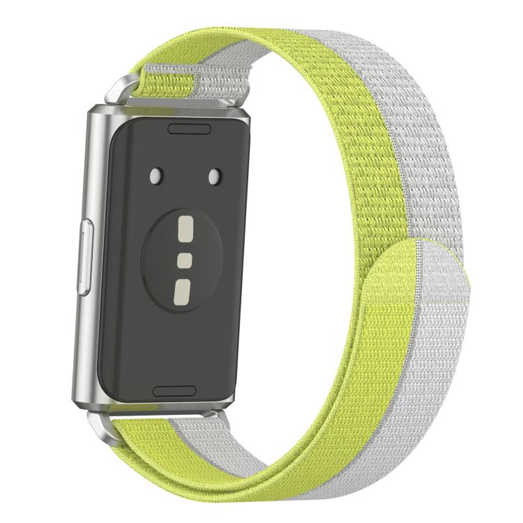 For Huawei Band 11 / Band 11 Pro Feather Light Round Tail Nylon Loop Metal Interface Watch Band