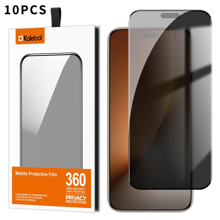 For Honor Magic8 Pro 10pcs Kalebol Curved High-Aluminum Screen-Printed Full-Coverage Anti-Fingerprint Black-Border Privacy Tempered Glass Film
