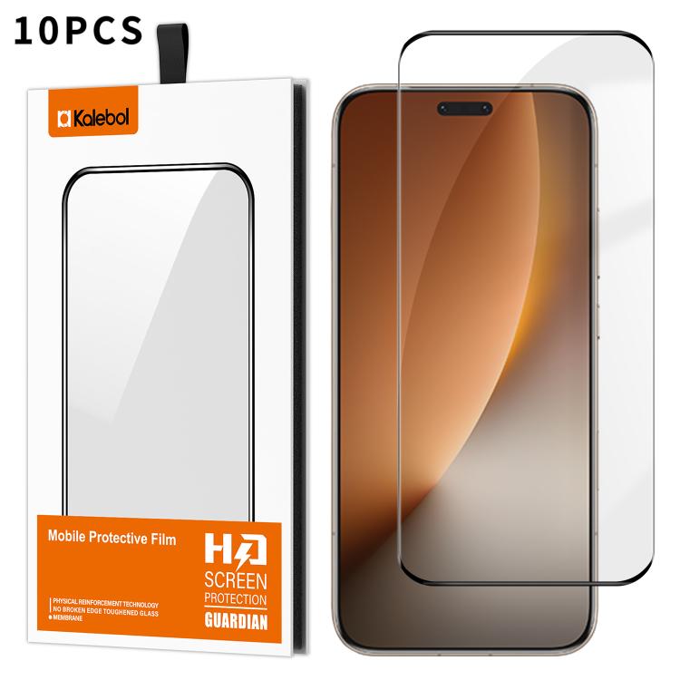 For Honor Magic8 Pro 10pcs Kalebol Curved High-Aluminum Screen-Printed Full-Coverage Anti-Fingerprint Black-Bordered HD Tempered Glass Film